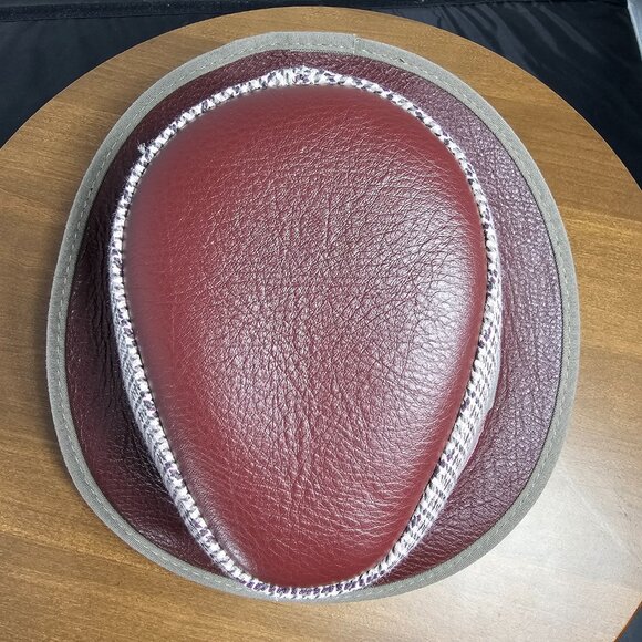 Eco Soho Leather / Fabric Fedora American Hat Makers | Burgundy | Medium RARE - Picture 7 of 10